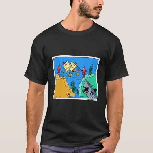 Vis School Oversteekplaats Grappig Zee Dier Visvan T-shirt (Voorkant)