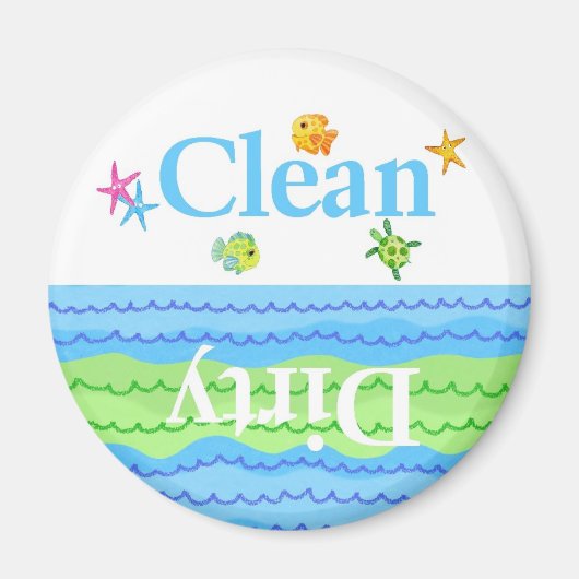 Vis Schoon Vuil Vaatwasser Magneet (Voorkant)