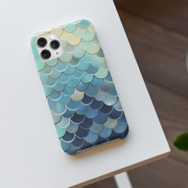 Vis Schubbenpatroon Blauwe Lucht Achtergrond Goud Case-Mate iPhone Case