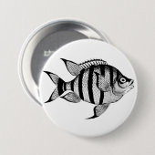  vis sealife oceaan dieren illustratie ronde button 7,6 cm (Voorkant /achterkant)