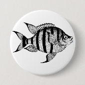  vis sealife oceaan dieren illustratie ronde button 7,6 cm (Voorkant)