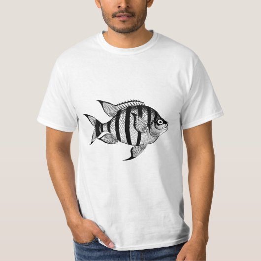 vis sealife oceaan dieren illustratie t-shirt (Voorkant)