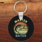 Vis shirt Papa Opa Meester-visser Grappig Sleutelhanger (Voorkant)