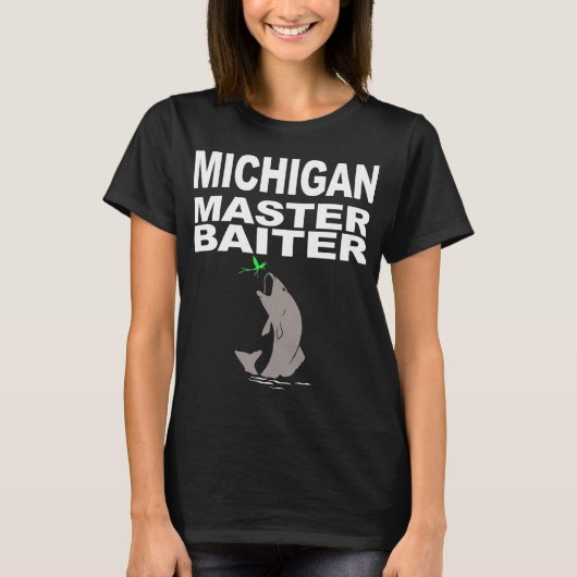 Vis shirt voor Michigan grappige Master Baiter pro (Voorkant)