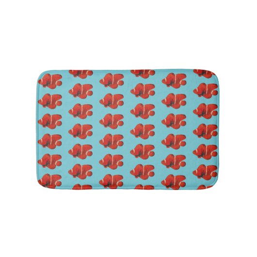 Vis Sinaasappel Clownfish Patroon Badmat (Voorkant)