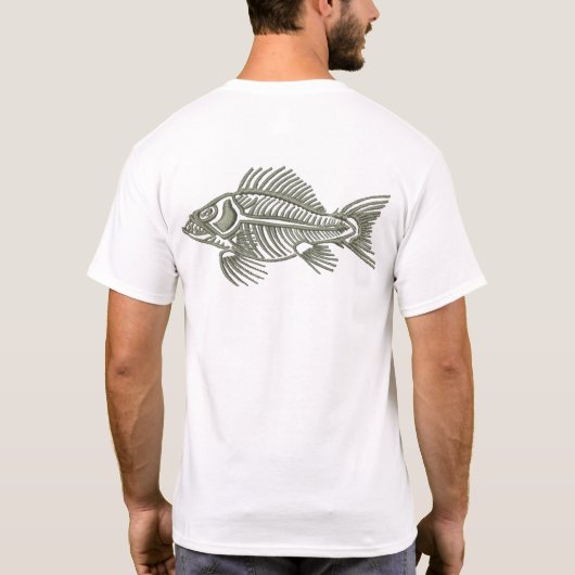 Vis Skelet Visserij Ontwerp T-shirt (Achterkant)