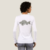 Vis Skelet Visserij Ontwerp Tri-Blend Shirt (Achterkant)