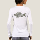 Vis Skelet Visserij Ontwerp Tri-Blend Shirt (Achterkant)