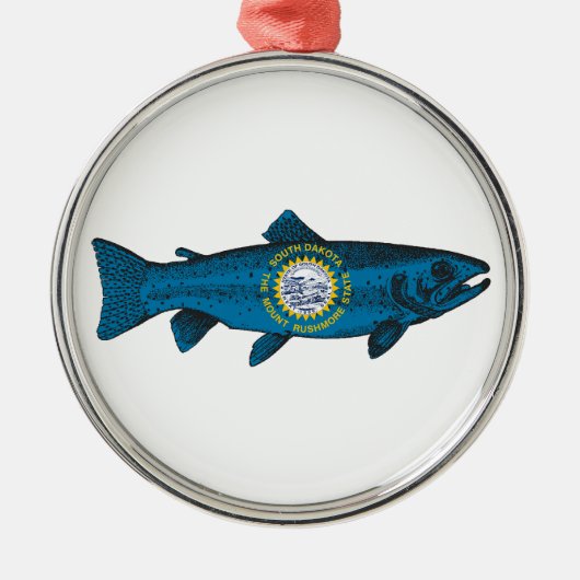 Vis South Dakota Forel Metalen Ornament (Voorkant)