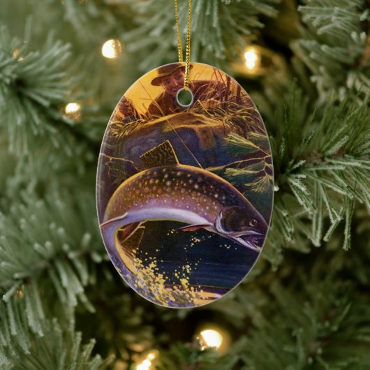  vis, sport Gevist voor Brook Trout Keramisch Ornament (Boom)