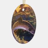  vis, sport Gevist voor Brook Trout Keramisch Ornament (Links)