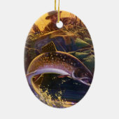  vis, sport Gevist voor Brook Trout Keramisch Ornament (Achterkant)