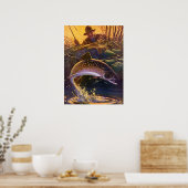  vis, sport Gevist voor Brook Trout Poster (Keuken)