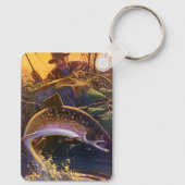  vis, sport Gevist voor Brook Trout Sleutelhanger (Achterkant)