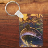  vis, sport Gevist voor Brook Trout Sleutelhanger (Voorkant)