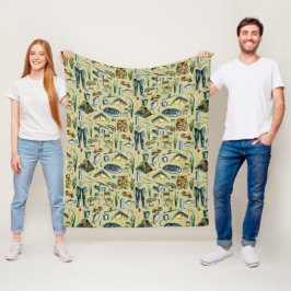 Vis sportartikelen Vis wadpatroon Fleece Deken