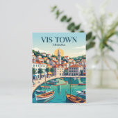 Vis Stad Kroatië Briefkaart (Staand voorkant)