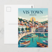 Vis Stad Kroatië Briefkaart (Voorkant / Achterkant)