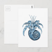 Vis strand oceanische kustwateren - zee blauwe gif briefkaart (Voorkant / Achterkant)