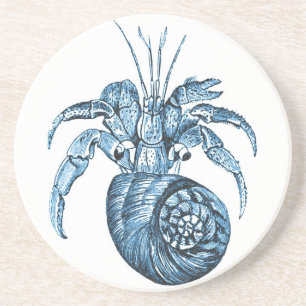 Vis strand oceanische kustwateren - zee blauwe gif zandsteen onderzetter