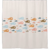 Vis Stripe uit de eeuw Moderne Minimale Stapel Douchegordijn (Voorkant)