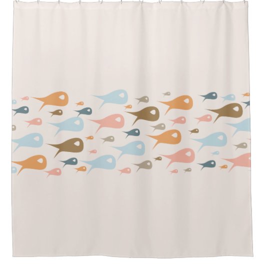 Vis Stripe uit de eeuw Moderne Minimale Stapel Douchegordijn (Voorkant)