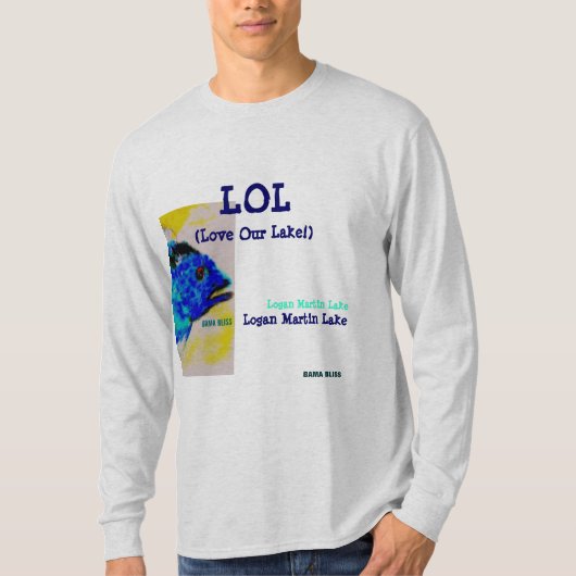 Vis T-shirt "LOL Logan Martin Lake" Alabama (Voorkant)