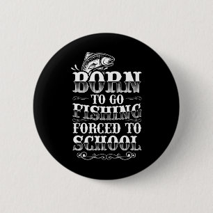Vis T-shirts Jongens Grappige Visvangst Grafisch K Ronde Button 5,7 Cm
