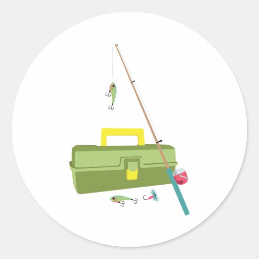Vis & Tackle Box Ronde Sticker (Voorkant)