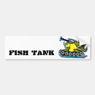 Vis Tank grappige stripteentjessticker Bumpersticker