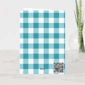 Vis & Teal Gingham Ballon Nummer 1e Verjaardag Kaart (Achterkant)