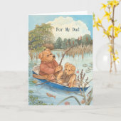 Vis Teddybeer Schattige Vaderdag voor papa kaart (Gele Bloem)