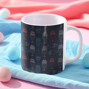 Vis Tekeningspatroon Koffiemok