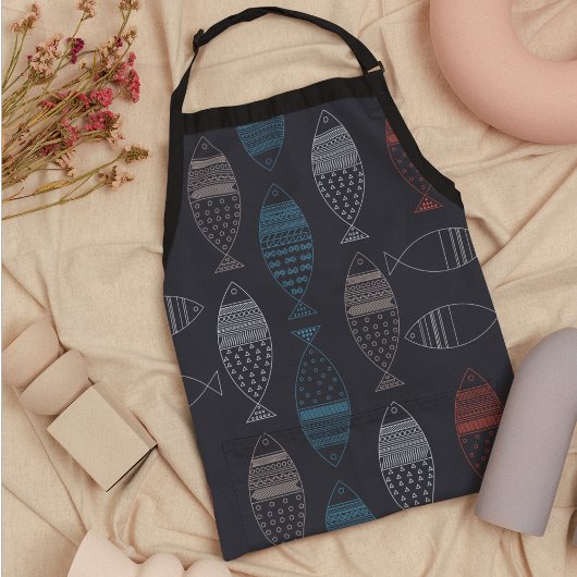 Vis Tekeningspatroon Schort