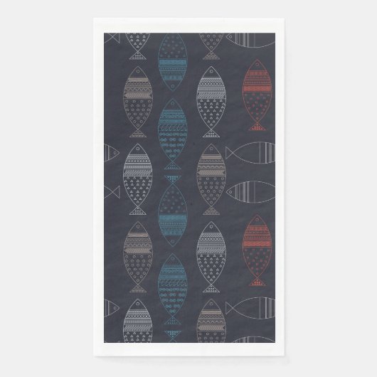 Vis Tekeningspatroon Servet (Voorkant)