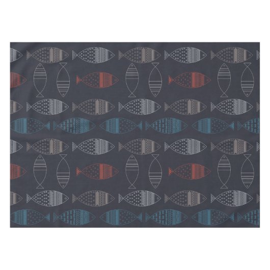 Vis Tekeningspatroon Tafelkleed (Voorkant (Horizontaal))