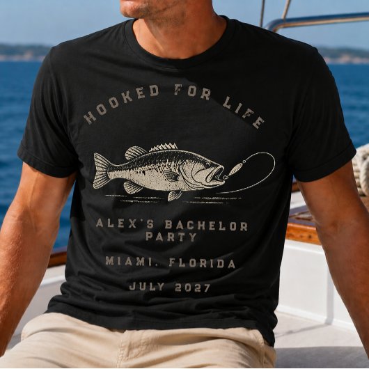 Vis Thema Aangepaste Vissers Bachelorfeest T-shirt