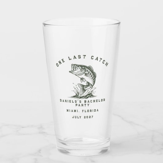 Vis Thema Aangepaste Visvangst Vrijgezellenfeest Glas (Voorkant)