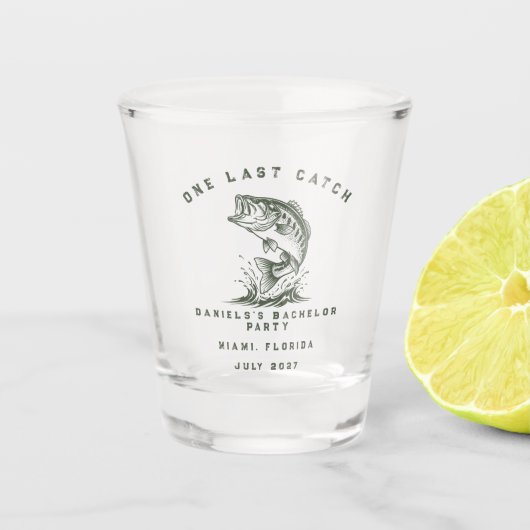 Vis Thema Aangepaste Visvangst Vrijgezellenfeest Shot Glas (Voorkant)