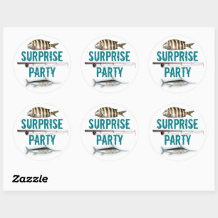 Vis Thema Surprise Feest Uitnodiging Envelope Slui Ronde Sticker