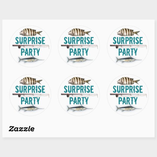 Vis Thema Surprise Feest Uitnodiging Envelope Slui Ronde Sticker (Vel)