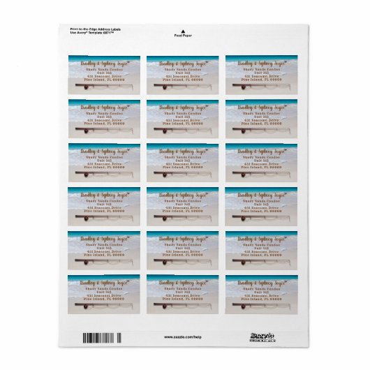 Vis Thema Zee Kust Groot Adreslabel Etiket (Full Sheet)