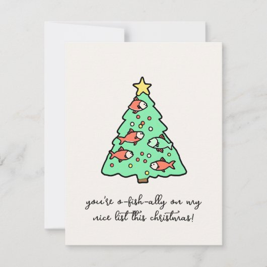 Vis-Themavrolijke Kerstmis Feestdagenkaart (Voorkant)