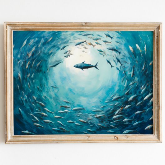 Vis Tornado Olieverfschilderij Digitale Print