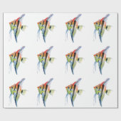 Vis Tropisch Sinaasappel Blauw Schilderend Verpakk Cadeaupapier (Vlak)