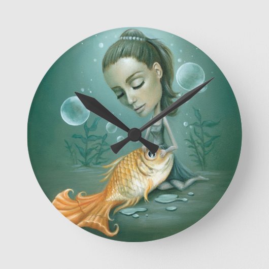 Vis uit de waterklok ronde klok (Voorkant)