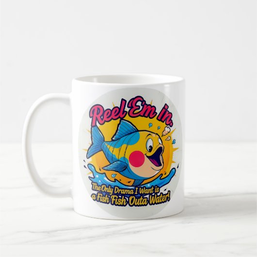Vis Uit Het Water Pret Koffiemok (Links)