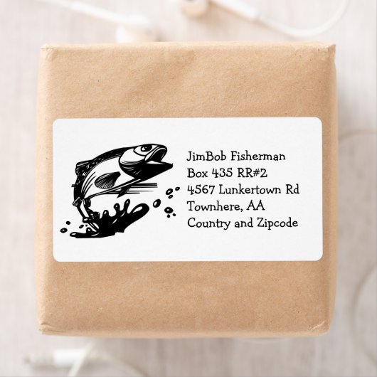 Vis Uit Water - Jumping Forel of Bass Gevist Etiket (Insitu)