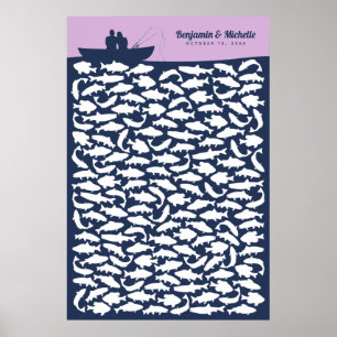 Vis Uitje Gastboek Poster - 150 Handtekeningen