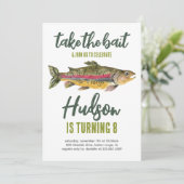 Vis Uitnodiging Verjaardag- Neem de Lokvogel (Staand voorkant)